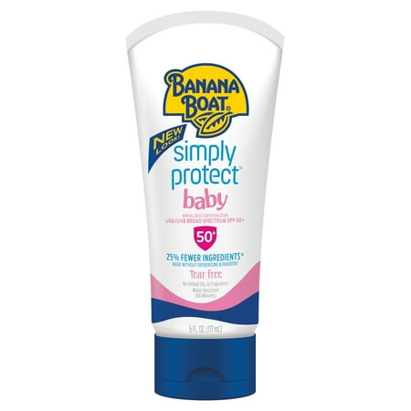 Banana Bandana - Banana Boat Simply Protect For Baby Broad Spectrum Mineral Based Sunscreen Lotion SPF 50 - 6oz