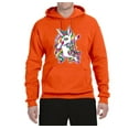 thumbnail image 2 of Wild Bobby, Awesome Dabbing Dab Rainbow Unicorn Fantasy, Streetwear, Unisex Graphic Hoodie Sweatshirt, Orange, Medium, 2 of 3