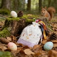 thumbnail image 6 of PONPRNGY 1Pc Easter Storage Bags Gift Bags Small Size Cloth Bag Printed Drawstring Bag Bunny Flower theme, 6 of 9