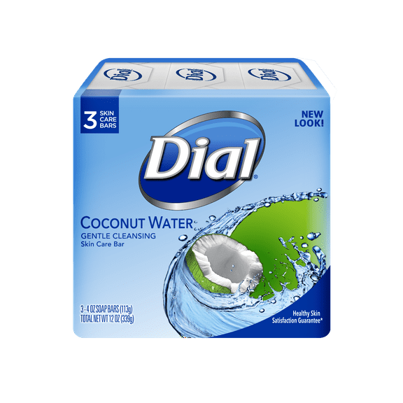Dial Skin Care Bar Soap, Coconut Water, 4 Ounce, 3 Bars