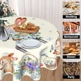thumbnail image 4 of Mindunm Easter Tablecloth Round 60 Inch Spring Floral Tablecloth Polyester Fabric Bunny Eggs Flowers Butterfly Pattern Table Cover Decorative for Kitchen Party Dinner Outdoor/Indoor Mother''s Day, 4 of 6