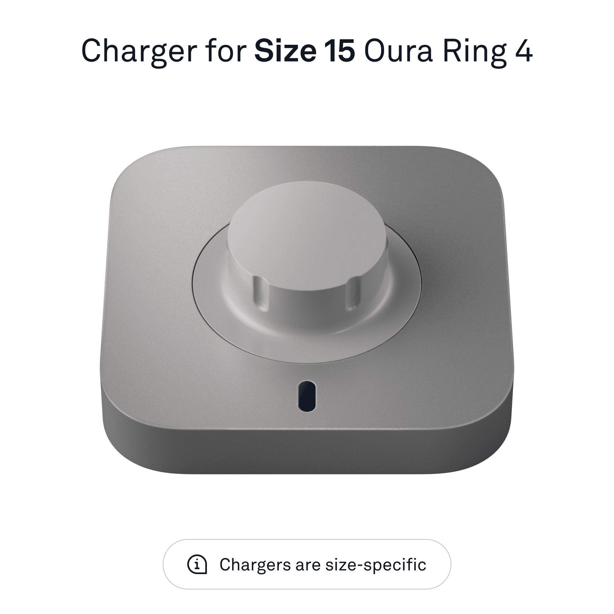 Oura Ring 4 Charger, Size 15, Dock with USB-C Cable, Charges up to 8 Days
