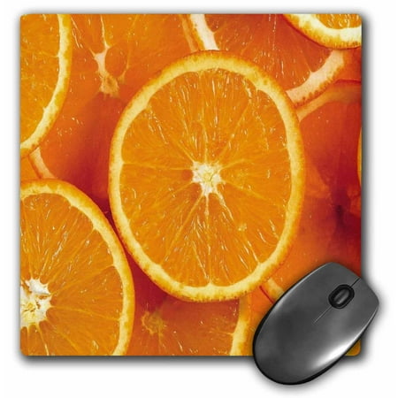 0.25 Slice - 3dRose Fresh Orange Slices, Mouse Pad, 8 by 8 inches