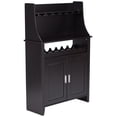 thumbnail image 2 of Bennett Wine Storage & Bar Cabinet with Glass Holders, Black Wood, Contemporary, 2 of 10