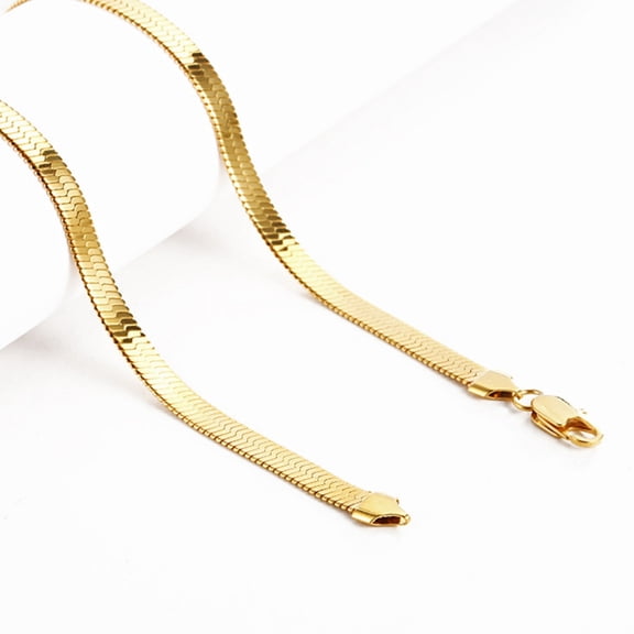 Gold Chain Necklace Collection Italian - 10K Real Solid Yellow Gold Filled Herringbone/Snake Chain Necklaces for Women and Men, 3mm and 30"