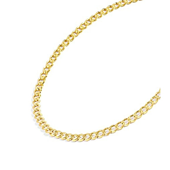 Gold Chain Necklace Collection - 14K Solid Yellow Gold Filled Miami Cuban Curb Link Chain Necklaces for Women and Men with Different Sizes (2.7mm, 3.6mm, 4.5mm, or 5.5mm)