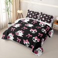thumbnail image 3 of Feelyou Halloween Ghost Bow Twin Quilt Set, Spooky Skull Pumpkin Twin Coverlet Set, 2-Piece, 1 Comforter and 1 Pillowcase, 3 of 7