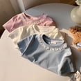 thumbnail image 4 of Gyujnb Lace Crew Neck Short Sleeve T Shirt Casual Solid Basic Tee (Toddler,Little Girls),12-18 Months, 4 of 5