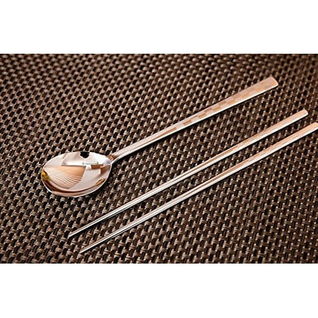 - Stainless Steel 1 Set Korean Style Metal Chopsticks Spoon Set, 1 Set of Spoon Chopsticks By Sense