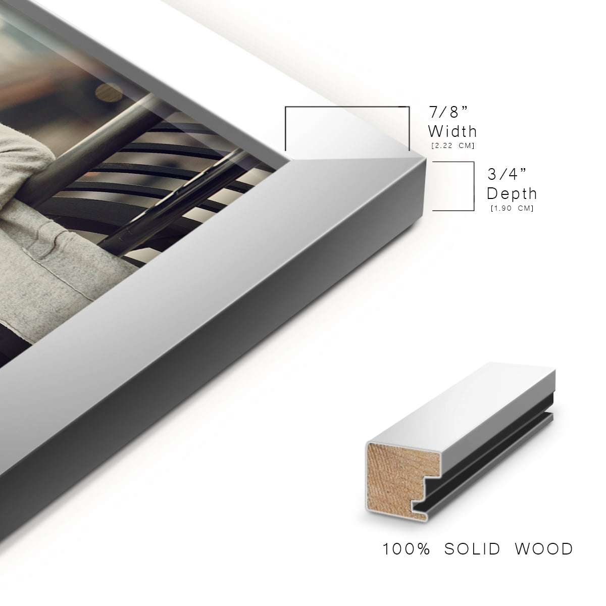 11x14 Solid Wood Picture Frame - Silver