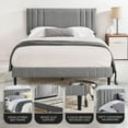 thumbnail image 3 of DeCoro Chicago Modern Tufted Upholstered Platform Queen Size Bed Frame, Grey, 3 of 11