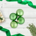 thumbnail image 2 of Northlight 6pc Shiny and Matte Glass Ball Christmas Ornament Set 3.25" - Green, 2 of 8