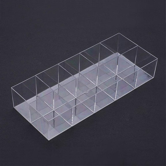 10 Compartments Rectangle Plastic Bead Storage Containers No Caps Clear 12.8x31.6x5.8cm Plastic