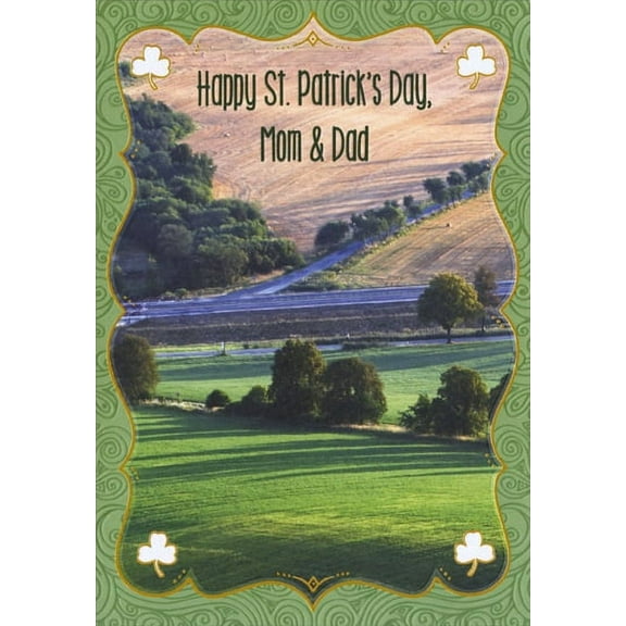Designer Greetings Lush Green Countryside: Mom & Dad St. Patrick's Day Card