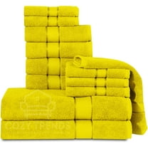 Luxurious Cotton Absorbent 600 GSM 12 Piece Bathroom Towel Set Made of Long-Staple Combed Cotton, 6 Washcloths, 4 Hand Towels, 2 Bath Towels