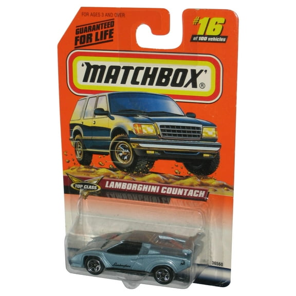 Matchbox Top Class (1998) Lamborghini Countach Blue Toy Car #16/100