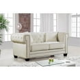 thumbnail image 2 of Maklaine Contemporary Tufted Velvet Loveseat in Cream, 2 of 6