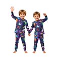 thumbnail image 2 of Halloween Pjs, Halloween Family Matching Pajamas Set, Purple Neon Ghost Door Pumpkin Stair Long Sleeve Sleepwear, Graphic Loungewear, Soft Cozy Holiday Nightwear for Parties & Gatherings, 4 Y, 2 of 7