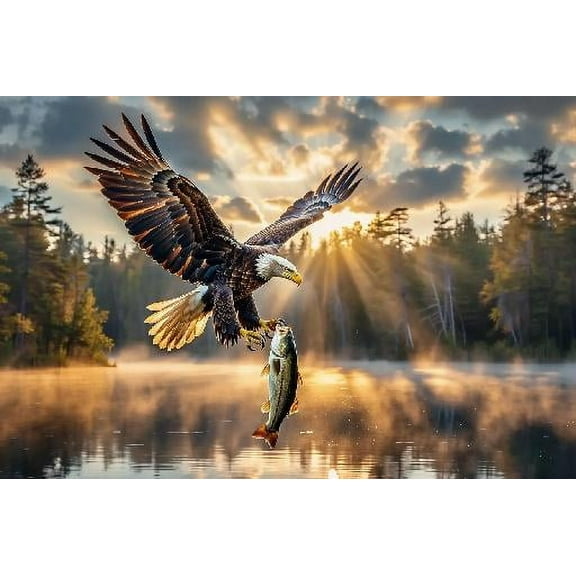 Bald Eagle Jigsaw Puzzles 300 Pieces for Adults Home Garden Family Wall Decor Picture Woods Puzzles