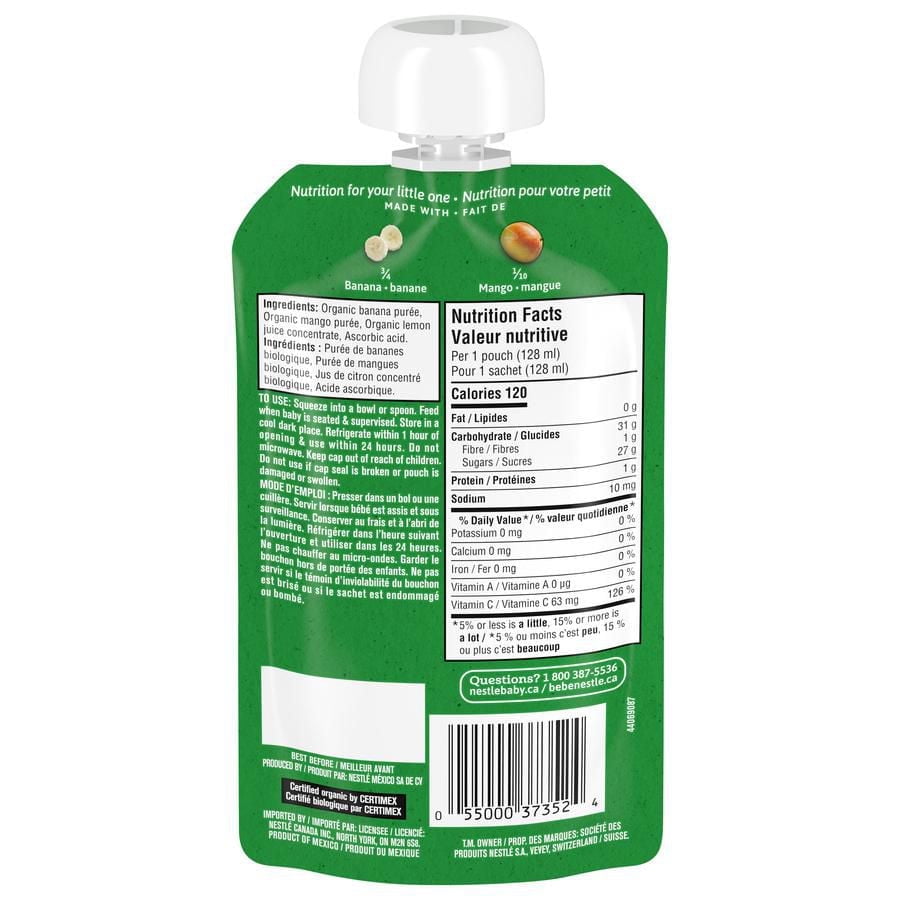 GERBER Organic Purée, Banana Mango, Baby Food
