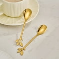 thumbnail image 2 of BUYISI 12 Pcs Stainless Steel Tree Leaf Spoon Coffee Spoon Fruit Spoon Tea Spoon Set Gold, 2 of 8