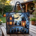 thumbnail image 5 of Halloween Quilted Tote Bag,Reusable Shopping Tote Large Capacity Trick or Treat Bag Fall Gift for Women Daily Commute Travel Shoulder Strap Handbag, 5 of 6