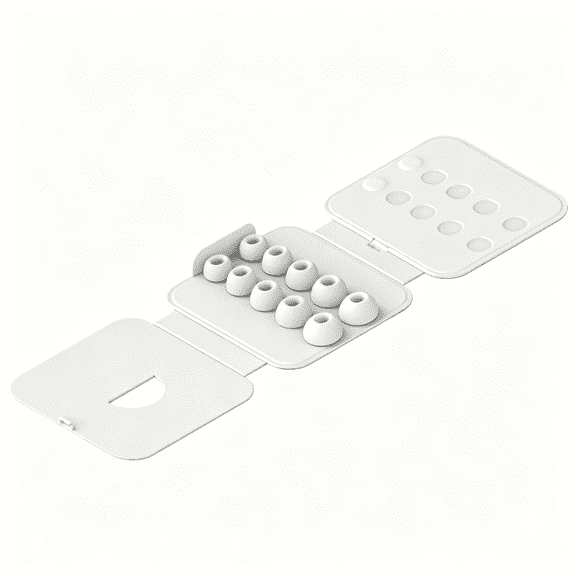 GJX 5 Pairs Ear Tips for Pro 3 (2025),5 Sizes Xxs/Xs/S/M/L with 3-In-1 Cleaner Pen & Case | Noise Isolation | Non-Slip | Super Comfort | Replacement Eartips Earbud Tips (White/Assorted)
