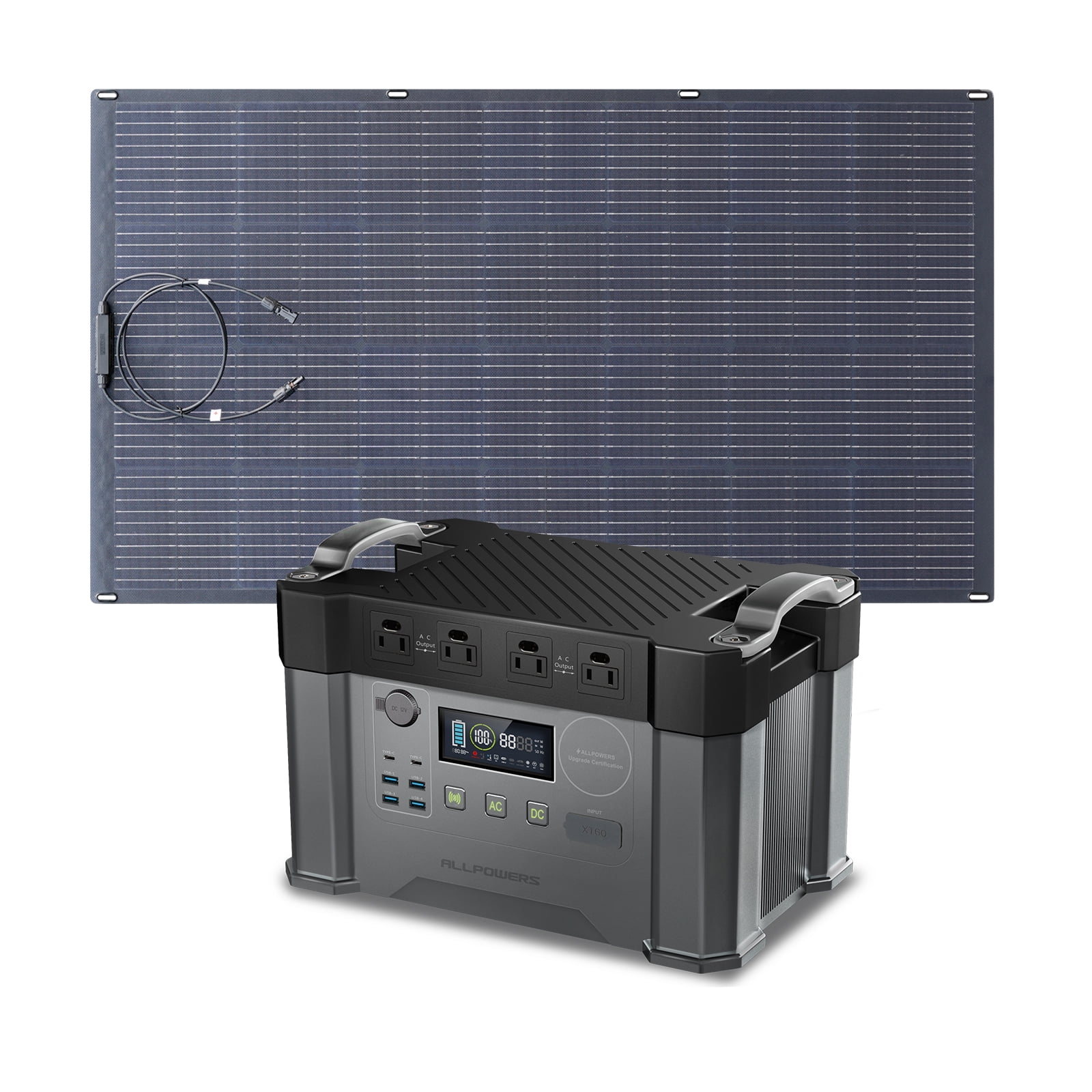 ALLPOWERS S2000 Portable Solar Generator Kit, 200W Monocrystalline Flexible Solar Panel with 2000 Watt 1500Wh Power Station for Camping, Home Backup, RV,  [Shipping Separately]