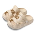 thumbnail image 2 of Toddler Kids Closed Toe Slide Sandals, Antiskid EVA Summer Slippers for Boys Girls Indoor Outdoor Beach Shoes Khaki 7-8 Years, 2 of 7