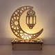 thumbnail image 3 of Lámpara de noche artesanal para Eid, luz LED con forma de luna de madera 3D hecha a mano, decoración para Ramadán Linterna, 3 of 9