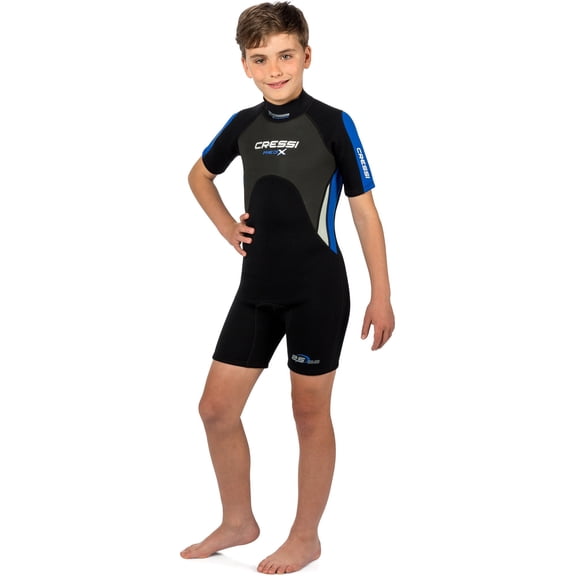 Med X Shorty 2.5mm Junior wetsuit (S | age 8/9 | II, Black/Blue)
