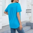 thumbnail image 7 of Yubnlvae Women's T-Shirt Tie-Front Loose Plus-Size Pocket Short Sleeve Top - Black/Hot Pink/Dark Blue/Sky Blue/Mint Green - S/M/L/XL/XXL (Sky Blue | M), 7 of 7