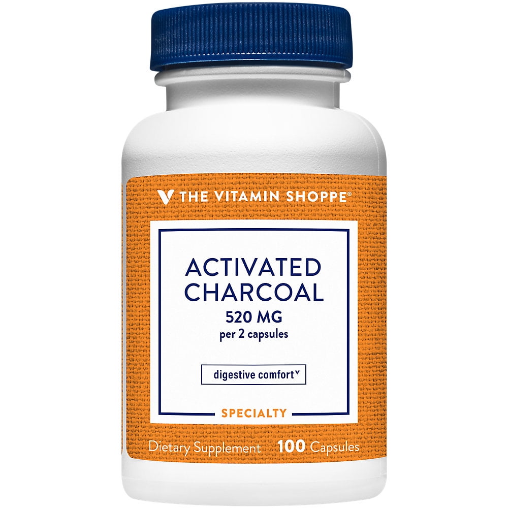 The Vitamin Shoppe Activated Charcoal 520MG For Digestive Health