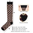 thumbnail image 3 of FORMRS Womens Knee High Socks Casual Long Thick Travel Daily Wear, 1 Pair, Checkered Stars Pattern, 3 of 6
