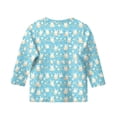 thumbnail image 3 of YOUYEDIAN Easter Kids 3/4 Length Sleeve Shirts Girls Festival Cute Bunny Print Crew Neck Tunic Tees Tops 2026 Holiday Casual Funny Clothes (Light Blue, 4-5 Years), 3 of 4