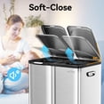 thumbnail image 4 of mVm 16 Gal 3 in 1 Kitchen Step Trash Can, Heavy Duty Anti Fingerprint Brushed Recycling Bin for Office, 4 of 6