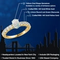 thumbnail image 2 of Gem Stone King 14K Two Tone Gold Simulated White Opal and Lab Grown Diamond Engagement Ring for Women | 1.65 Cttw | Oval Cabochon 7X5MM | Gemstone October Birthstone | Size 8, 2 of 6