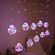 Cagogo under $5 LED Curtain Lights, LED Curtain String Lights,Battery Operated Christmas Decoration,300cm Window Curtain Light String,Festive Party Lighting Decor,Home Holiday Atmosphere Lights