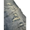 thumbnail image 3 of Crysp Denim Men's Biker Moto Distressed Ripped Skinny Fit Sand Washed Jeans (30, Sand Wash), 3 of 4