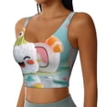 thumbnail image 2 of Hirioo Kawaii Sushi Characters Delight for Women's Sports Vest with Full-Print Design, Stretchy Fabric and Removable Pads-X-Large, 2 of 8