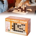 thumbnail image 1 of 4 In A Row Game - Wooden Strategy Board, Fast Pattern Challenge, Ring Stack Puzzle for 2 Players, Competitive Tabletop Brain Teaser, Family Game Night, 1 of 9