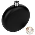 thumbnail image 4 of Koyal Wholesale Matte Black Round Flasks with Rhinestone Lid for Bridesmaid, 10-Pack, 4 of 5