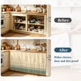 thumbnail image 4 of Abstract Floral Stem Cabinet Curtains for Kitchen 32"Wx55"L, Vintage Traditional Beige Green Symmetrical Pantry Curtain Skirt Magic Tape Short Curtains Decor Privacy Panel for Utility Closet Bathroom, 4 of 9