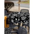 thumbnail image 4 of Outdoor Tablecloth with Umbrella Hole and Zipper, Black Christmas Snowflakes Square Table Cloth 54x54 Inch Waterproof Tablecloth, Xmas Winter Modern Picnic Table Cover for Patio Camping, 4 of 7