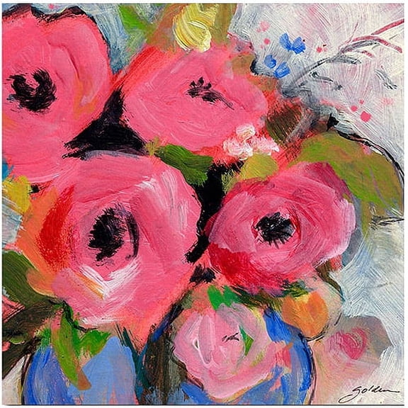 Trademark Art "Bouquet in Pink" Canvas Wall Art by Shelia Golden