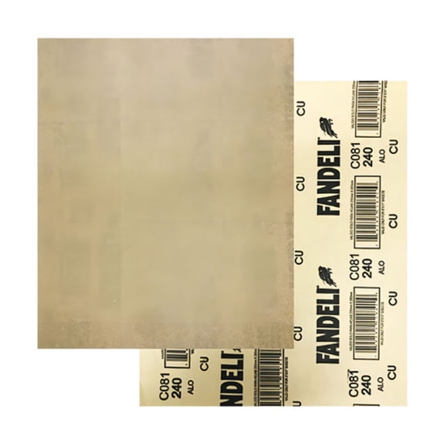 50 pz Lija Para Madera Fandeli C081 240 de 23X28 cm Para Lascas y Pinturas de Agua Oxido de Aluminio