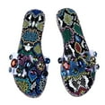 thumbnail image 6 of JeashCHAT Slip On Slide Sandals for Women Summer Women's Open Toe Colorful Rhinestone Decoration Casual Beach Shoes Flats Slippers, 6 of 9