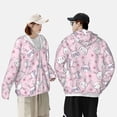 thumbnail image 6 of Daiia Cute Rabbit Flower UPF 50+ Sun Protection Hoodie Jacket Lightweight Long Sleeve Sun Shirt for Women Men with Pocket Hiking Outdoor-Large, 6 of 9