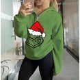 thumbnail image 3 of Sudadera navideña con estampado verde de dibujos animados, jerséis divertidos de manga larga, moda informal, regalos de ropa para mujer de otoño e invierno, 3 of 4