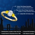 thumbnail image 2 of Gem Stone King 10K Yellow Gold White Topaz and Yellow Sapphire Engagement Ring for Women | 1.32 Cttw | Oval 7X5MM | Gemstone November Birthstone | Size 8, 2 of 6